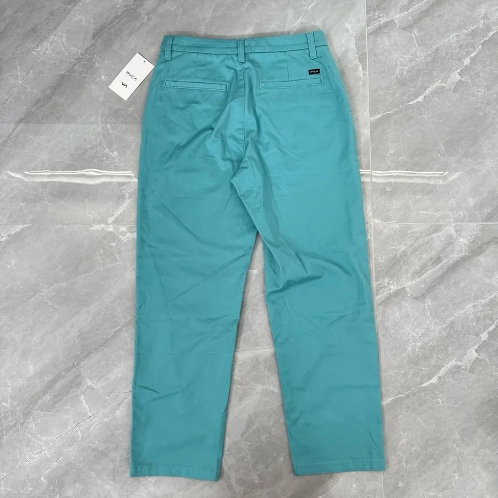 Women’s RVCA Weekend Stretch Mid-Rise Straight Leg Pant Pockets Size 27 - Picture 8 of 16